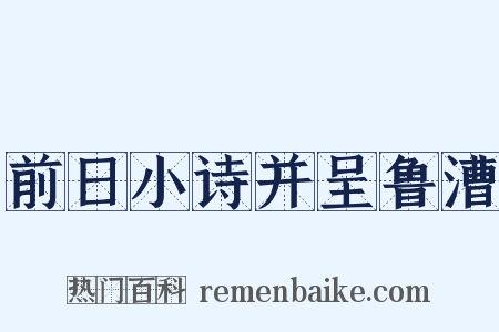前日小诗并呈鲁漕是什么意思的图片